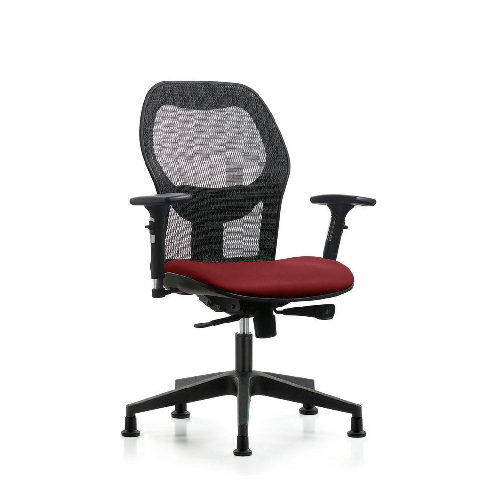 Mesh Office Task Chair: Vinyl, 23" Seat Height, Borscht