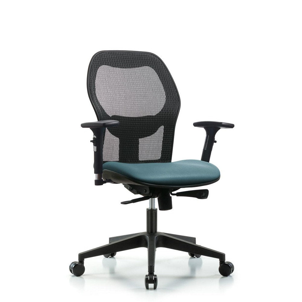 Mesh Office Task Chair: Vinyl, 23" Seat Height, Storm