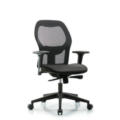 Mesh Office Task Chair: Vinyl, 23" Seat Height, Carbon