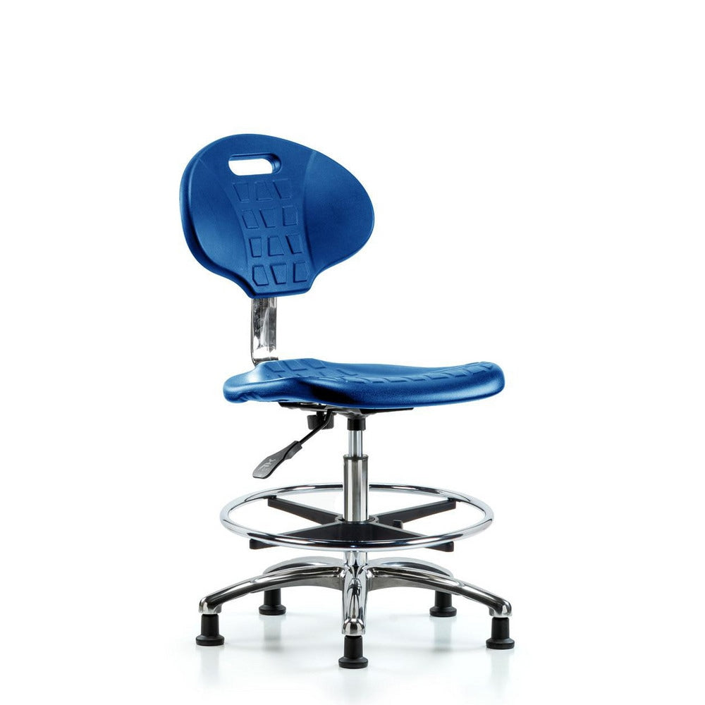 Clean Room Task Chair: Polyurethane, 27" Seat Height, Blue