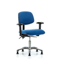 ESD Task Chair: Conductive Cloth, 24" Seat Height, Blue