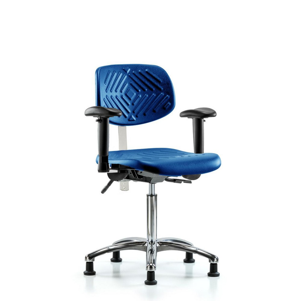 Clean Room Task Chair: Polyurethane, 28" Seat Height, Blue