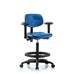 Polyurethane Task Chair: Polyurethane, 33-1/4" Seat Height, Blue