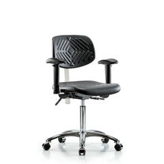 Clean Room Task Chair: Polyurethane, 28" Seat Height, Black