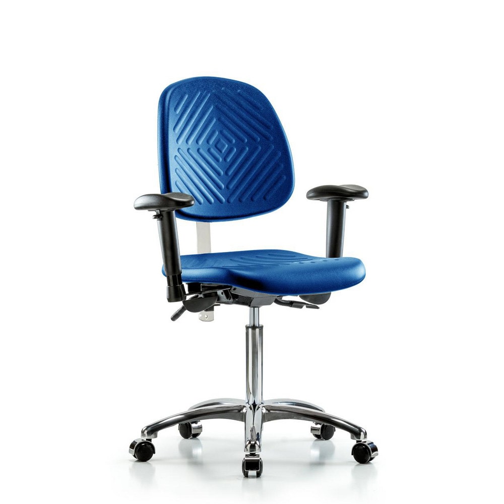 Clean Room Task Chair: Polyurethane, 28" Seat Height, Blue