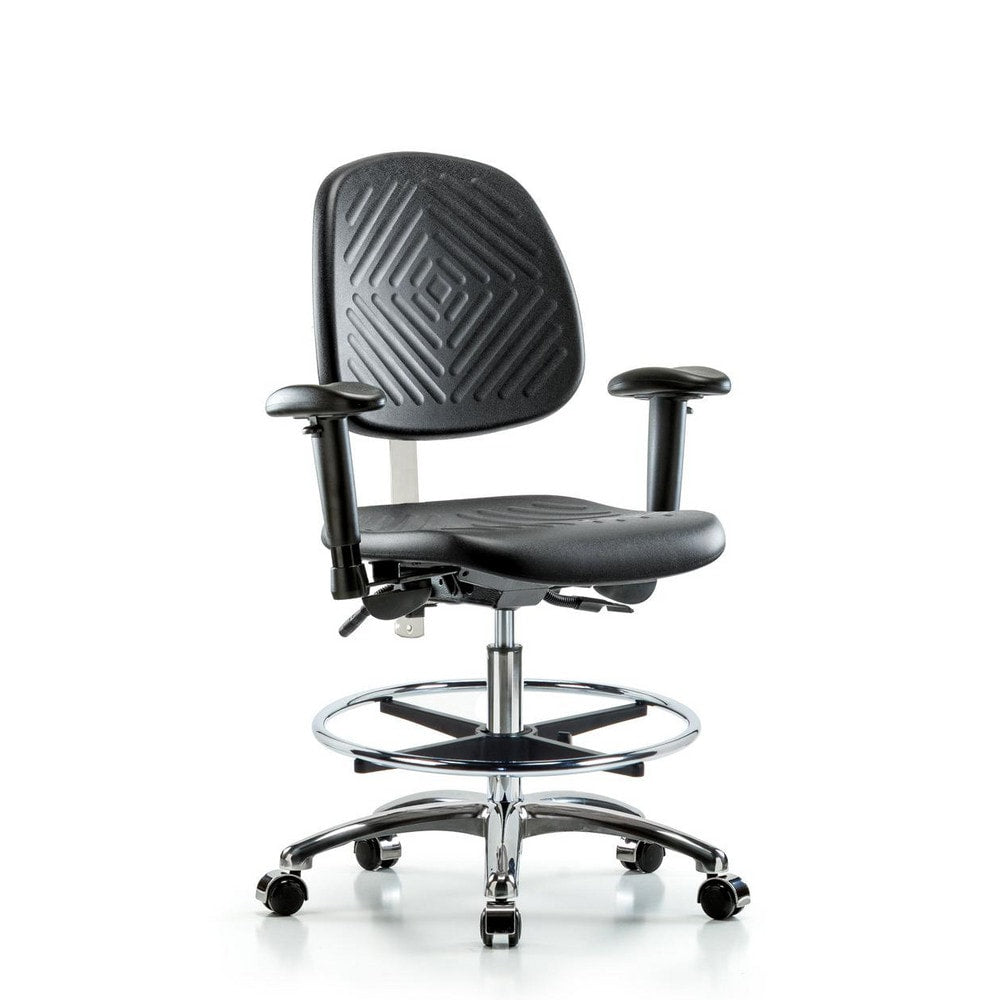 Clean Room Task Chair: Polyurethane, 28" Seat Height, Black