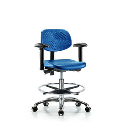 Polyurethane Task Chair: Polyurethane, 28" Seat Height, Blue