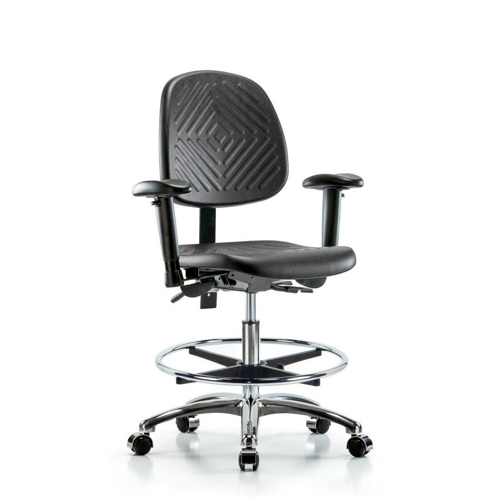 Polyurethane Task Chair: Polyurethane, 28" Seat Height, Black