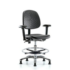 Polyurethane Task Chair: Polyurethane, 28" Seat Height, Black