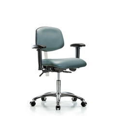 Clean Room Task Chair: Vinyl, 24" Seat Height, Storm