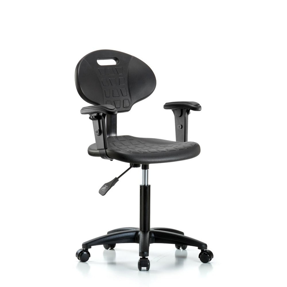 Polyurethane Task Chair: Polyurethane, 26-1/4" Seat Height, Black