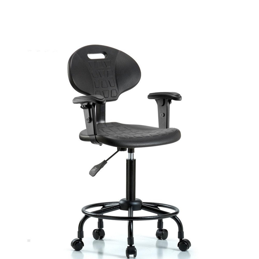 Polyurethane Task Chair: Polyurethane, 30-1/2" Seat Height, Black