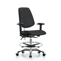 Clean Room Task Chair: Vinyl, 29" Seat Height, Black