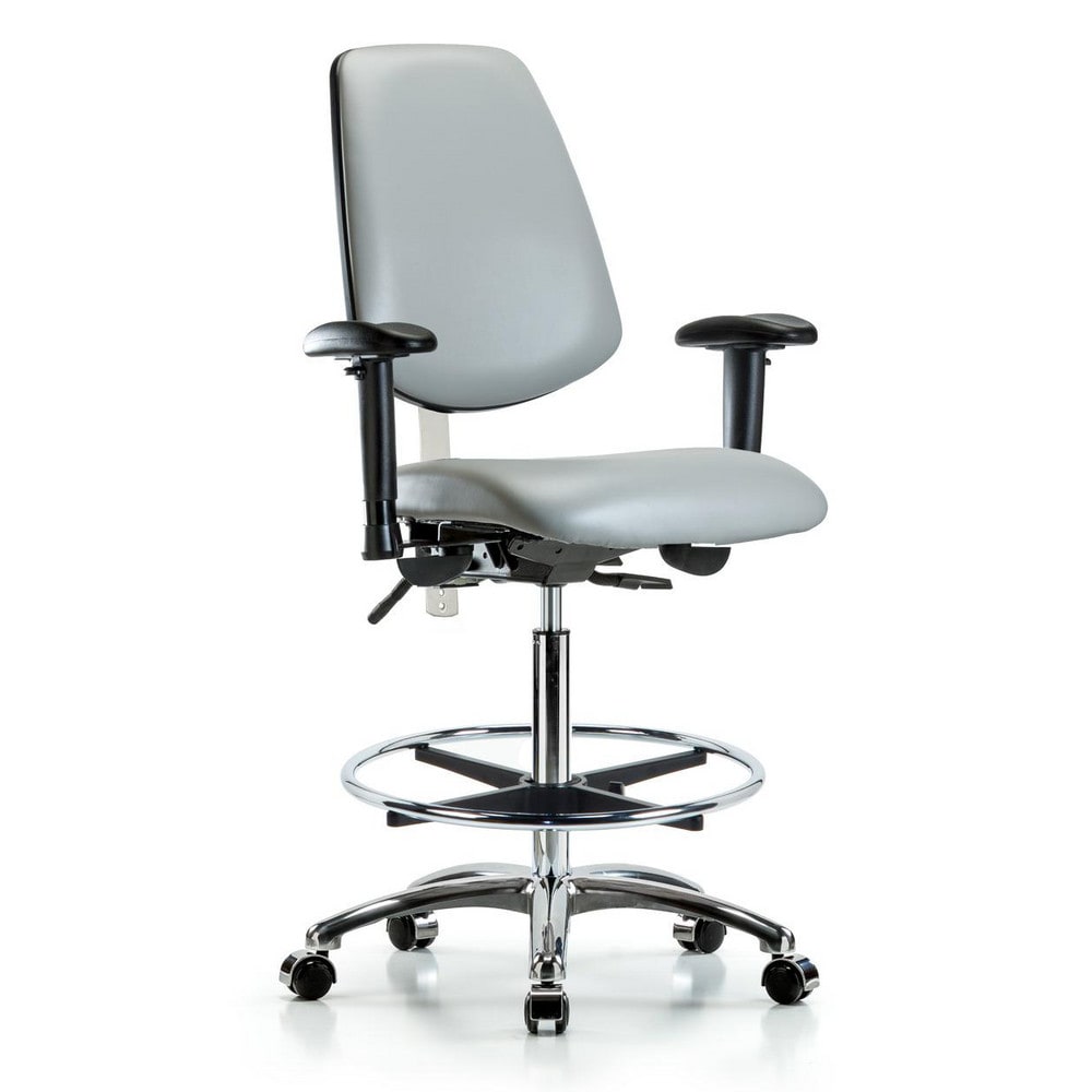 Clean Room Task Chair: Vinyl, 36" Seat Height, Dove Gray