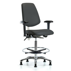 Clean Room Task Chair: Vinyl, 36" Seat Height, Charcoal