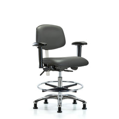 Clean Room Task Chair: Vinyl, 29" Seat Height, Carbon