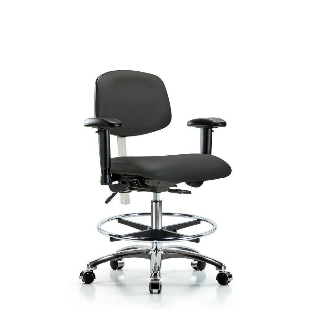 Clean Room Task Chair: Vinyl, 29" Seat Height, Charcoal