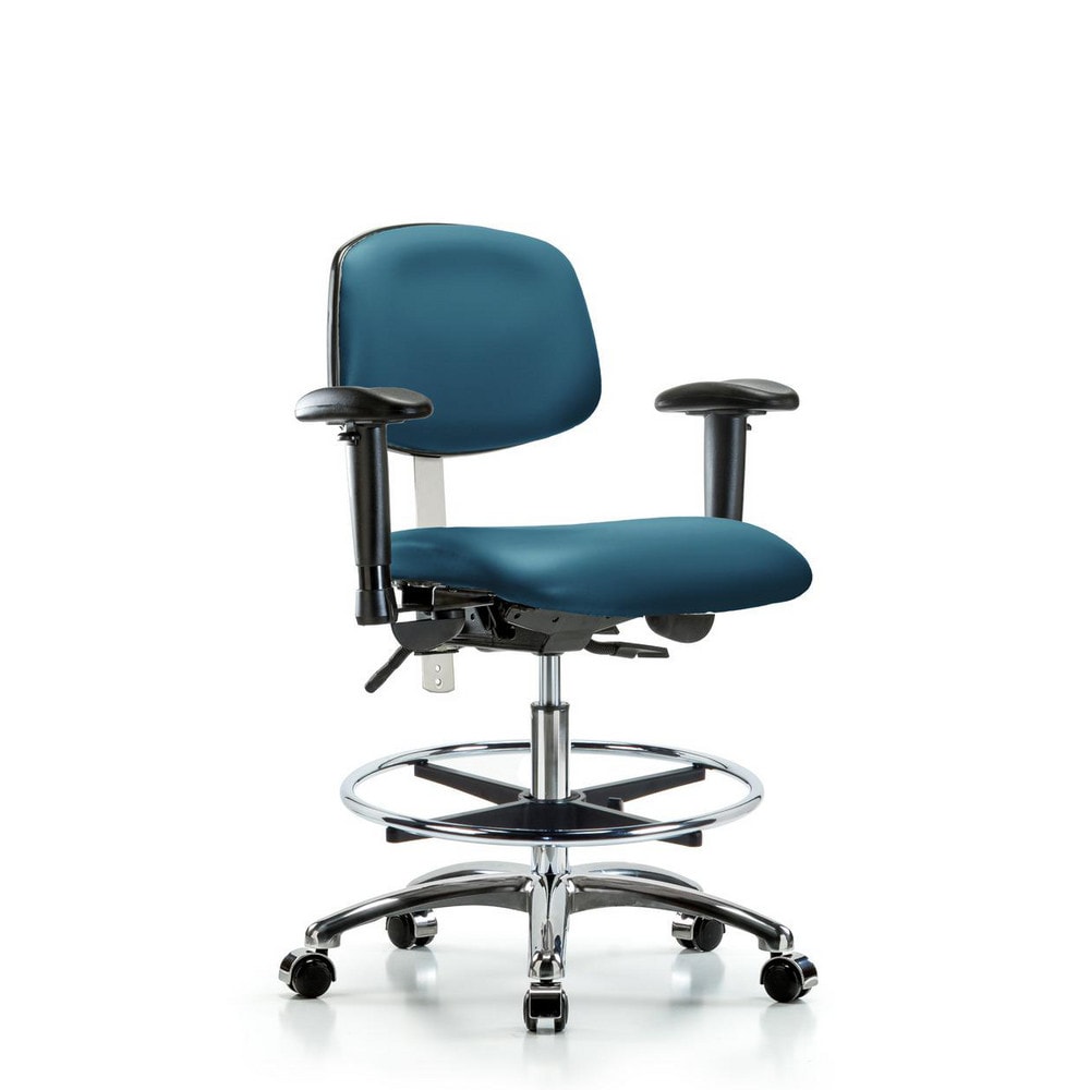 Clean Room Task Chair: Vinyl, 29" Seat Height, Marine Blue