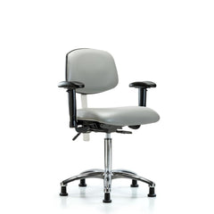 Clean Room Task Chair: Vinyl, 29" Seat Height, Dove Gray