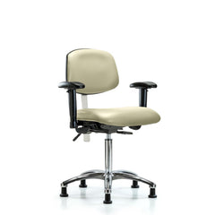 Clean Room Task Chair: Vinyl, 29" Seat Height, Adobe White