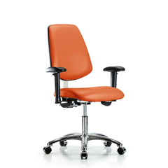 Clean Room Task Chair: Vinyl, 24" Seat Height, Orange Kist