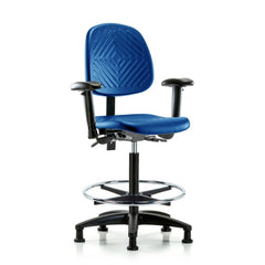 Polyurethane Task Chair: Polyurethane, 33-1/4" Seat Height, Blue