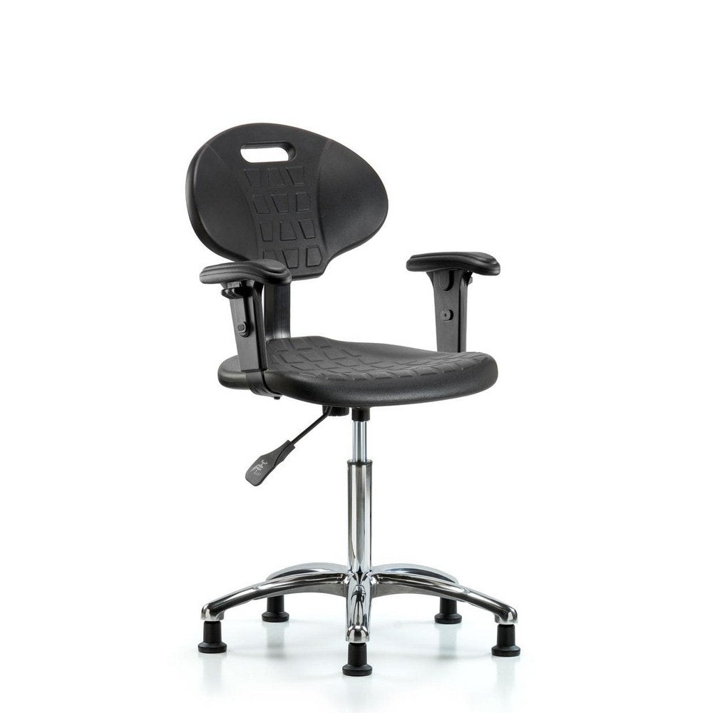 Polyurethane Task Chair: Polyurethane, 27" Seat Height, Black