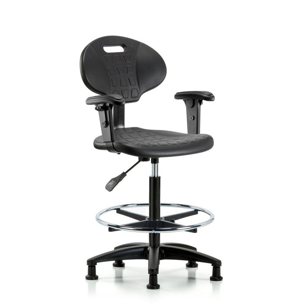 Polyurethane Task Chair: Polyurethane, 33" Seat Height, Black