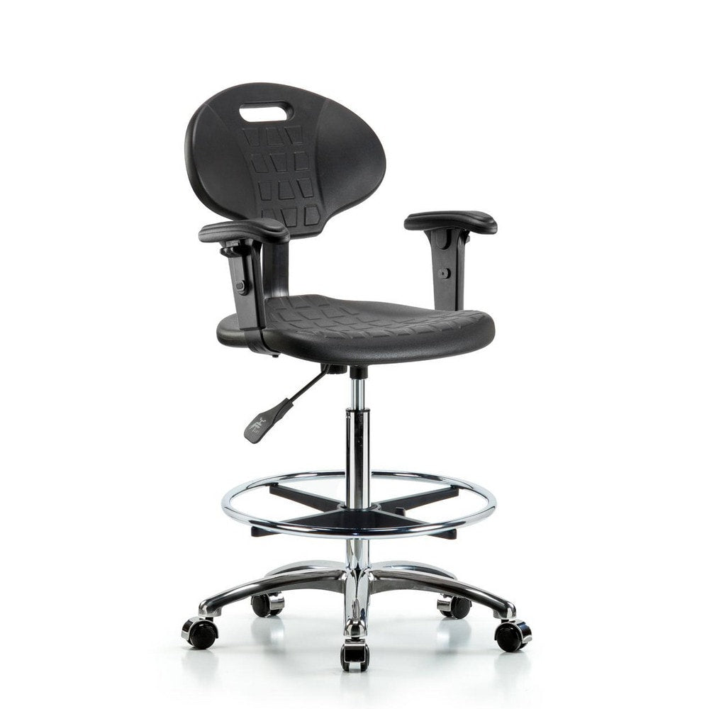 Polyurethane Task Chair: Polyurethane, 33-1/2" Seat Height, Black