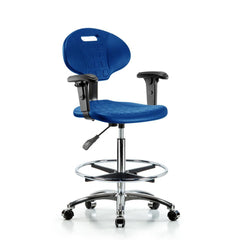 Polyurethane Task Chair: Polyurethane, 33-1/2" Seat Height, Blue