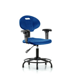 Polyurethane Task Chair: Polyurethane, 23-1/2" Seat Height, Blue