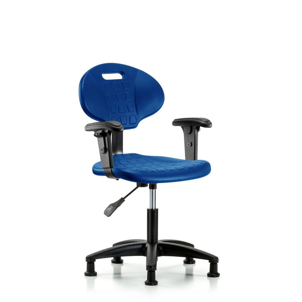 Polyurethane Task Chair: Polyurethane, 21" Seat Height, Blue