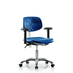 Clean Room Task Chair: Polyurethane, 22-3/4" Seat Height, Blue