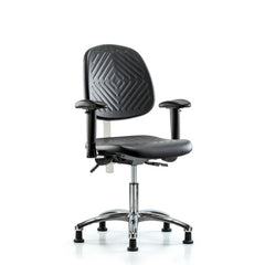 Clean Room Task Chair: Polyurethane, 22-3/4" Seat Height, Black