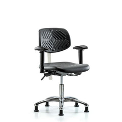 Clean Room Task Chair: Polyurethane, 22-3/4" Seat Height, Black