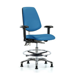 Clean Room & ESD Task Chair: ESD Vinyl, 29" Seat Height, Blue