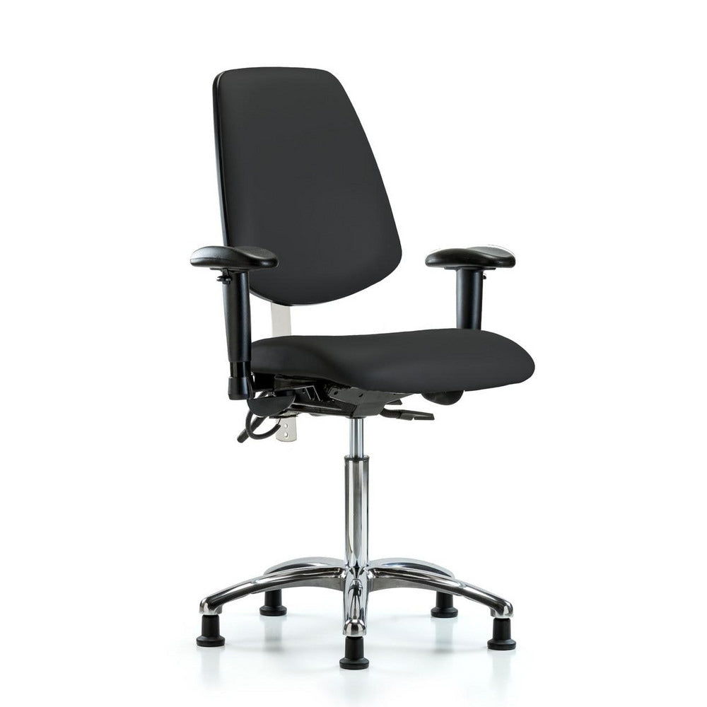 Clean Room & ESD Task Chair: ESD Vinyl, 29" Seat Height, Black