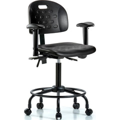 Polyurethane Task Chair: Polyurethane, 31-1/2" Seat Height, Black