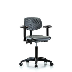 Polyurethane Task Chair: Polyurethane, 26-3/4" Seat Height, Black