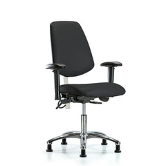 Clean Room & ESD Task Chair: ESD Vinyl, 24" Seat Height, Black