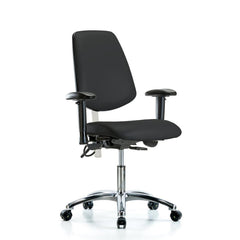 Clean Room & ESD Task Chair: ESD Vinyl, 24" Seat Height, Black