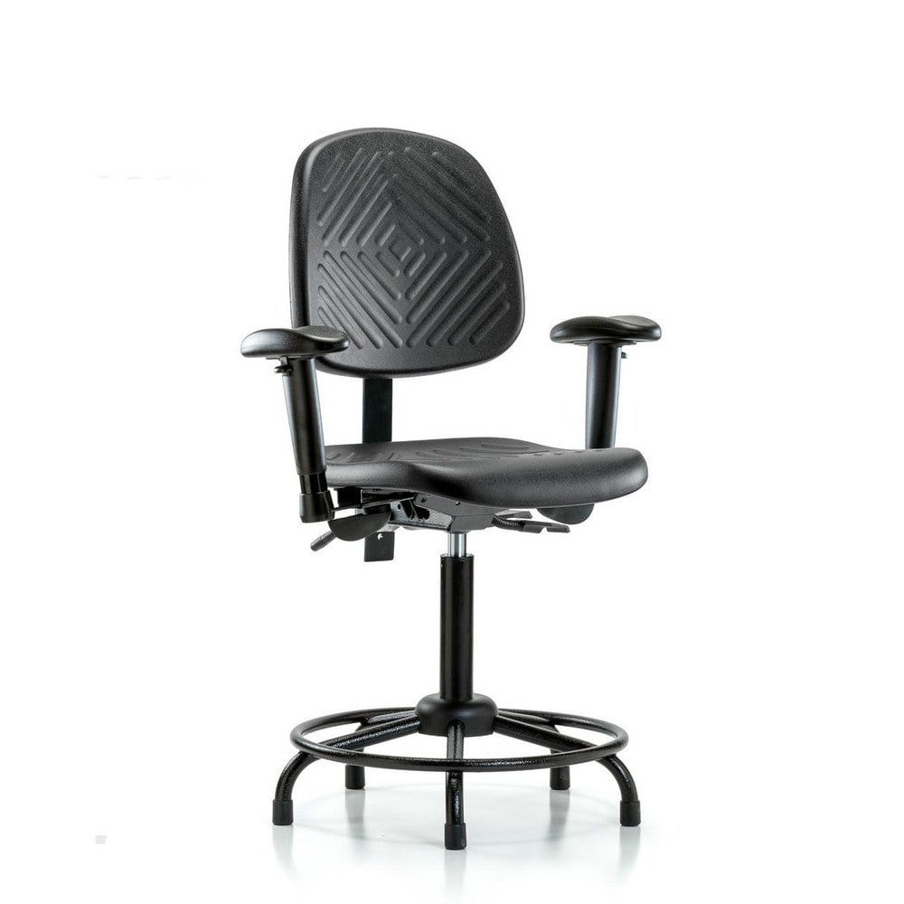 Polyurethane Task Chair: Polyurethane, 29-1/4" Seat Height, Black