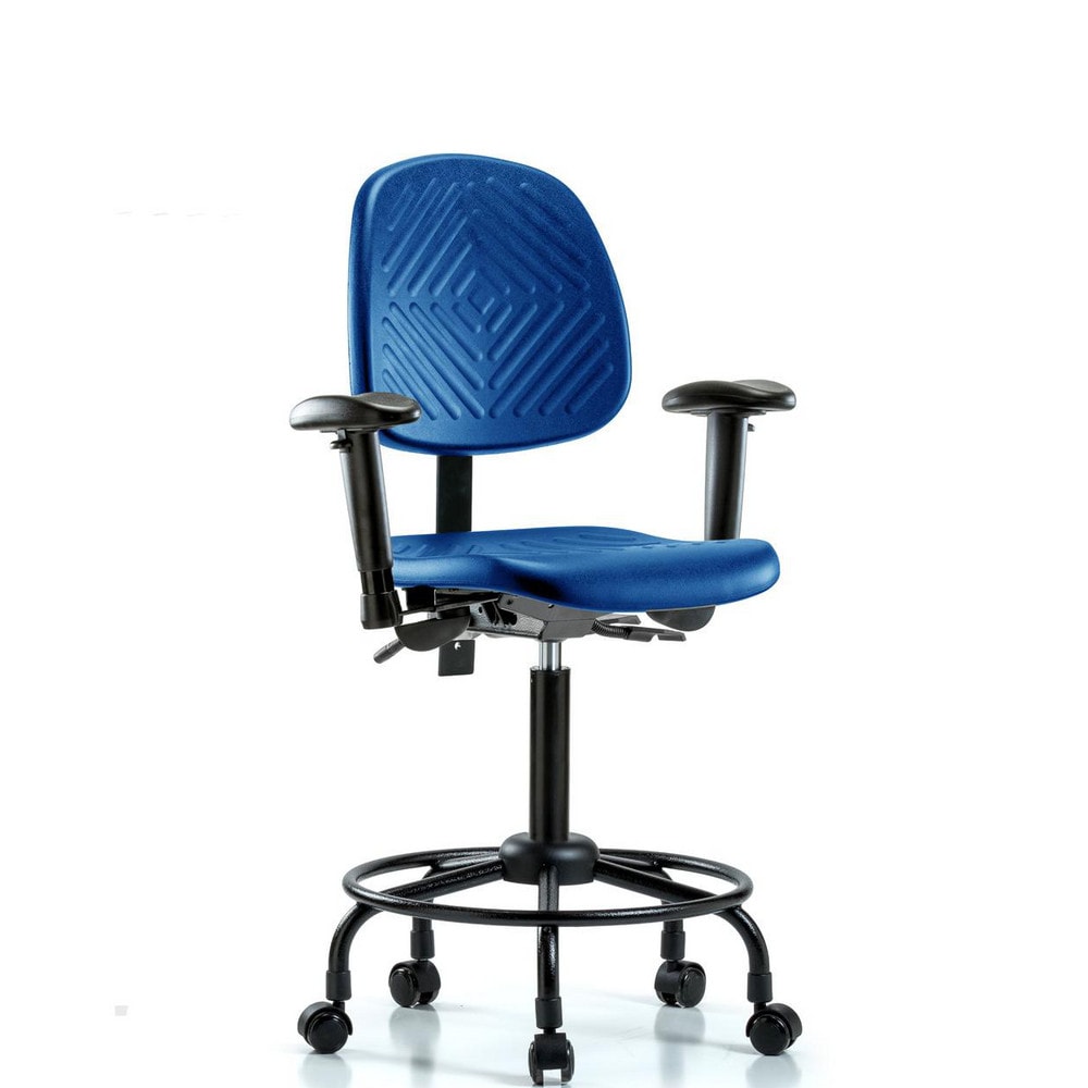 Polyurethane Task Chair: Polyurethane, 31-1/4" Seat Height, Blue