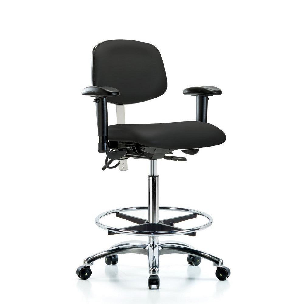 Clean Room & ESD Task Chair: ESD Vinyl, 36" Seat Height, Black