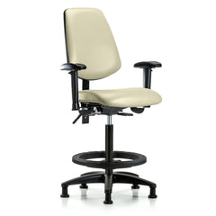 Ergonomic Multifunction Task Chair: Vinyl, 37" Seat Height, Adobe White