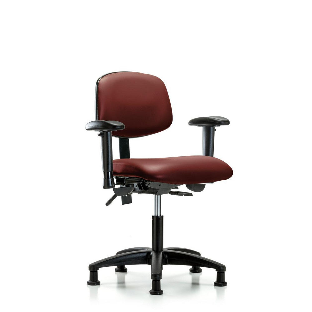 Ergonomic Multifunction Task Chair: Vinyl, 23" Seat Height, Borscht