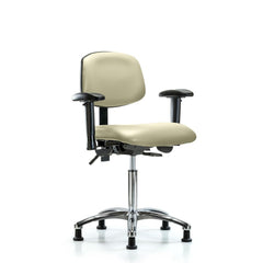 Ergonomic Multifunction Task Chair: Vinyl, 29" Seat Height, Adobe White