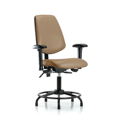 Ergonomic Multifunction Task Chair: Vinyl, 25-3/4" Seat Height, Taupe