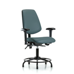 Ergonomic Multifunction Task Chair: Vinyl, 25-3/4" Seat Height, Colonial Blue