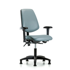 Ergonomic Multifunction Task Chair: Vinyl, 23" Seat Height, Storm